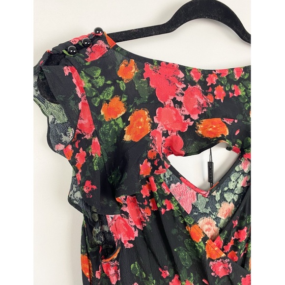 NWT Anthropologie Plenty Tracy Reese Lauretta Floral Wide Leg Jumpsuit Black - M - Picture 9 of 13